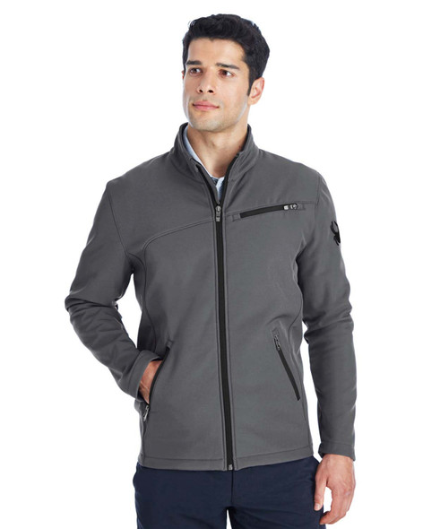 Spyder 187334 Men's Transport Soft Shell Jacket | Polar/ Black