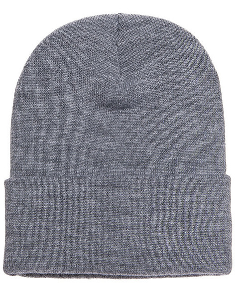 Yupoong 1501 Adult Cuffed Knit Toque | Heather Grey