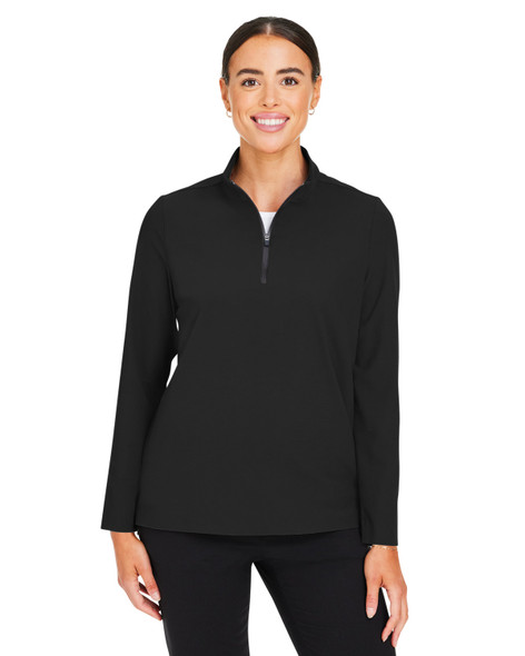 Devon & Jones DG410W Crownlux Performance® Ladies' Windsor Welded Quarter-Zip | Black