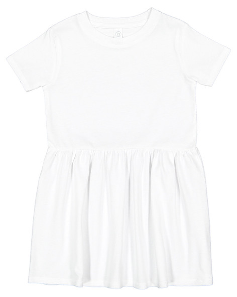 Rabbit Skins 5333 Toddler Fine Jersey Dress | White