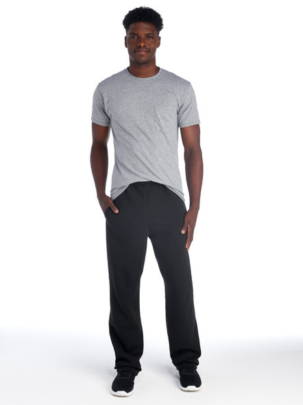 JERZEES 974MPR NuBlend® Open Bottom Sweatpants with Pockets | Black