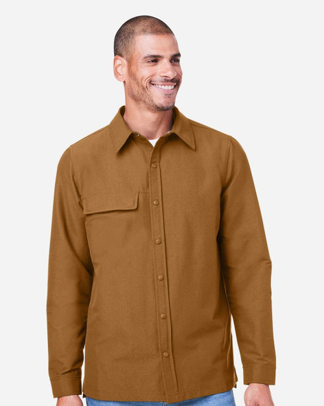 Harriton M72 Flex Twill Overshirt | Duck Brown
