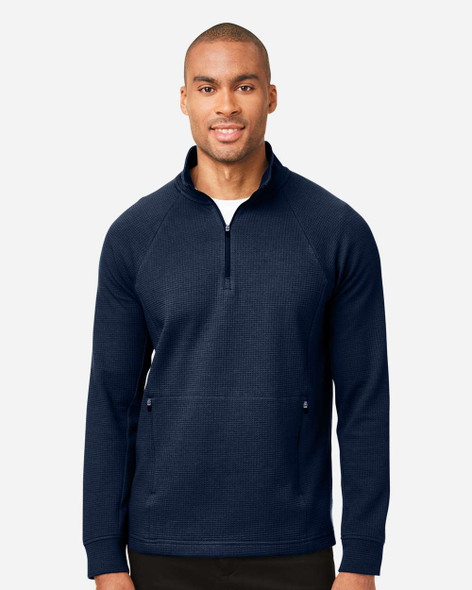 North End NE200 Rhythm Waffle Quarter-Zip Pullover | Classic Navy