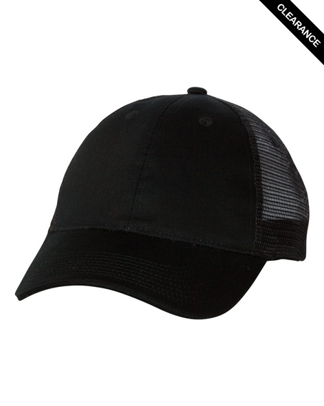 Clearance - Valucap S102 Sandwich With Mesh Back Cap | Black/ Black