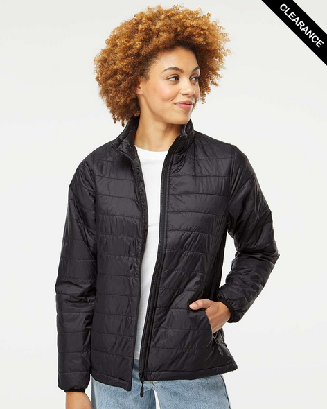 Clearance - Independent Trading Co. EXP200PFZ Women's Puffer Jacket | Black