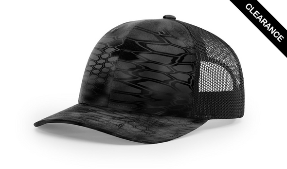 Clearance - Richardson 112P Printed Trucker Cap | Kryptek Typhon/ Black