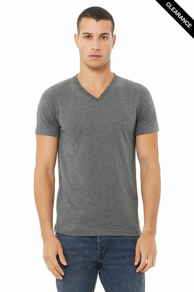 Clearance - Bella+Canvas 3005CVC Unisex Heather CVC V-Neck Short Sleeve Tee | Deep Heather