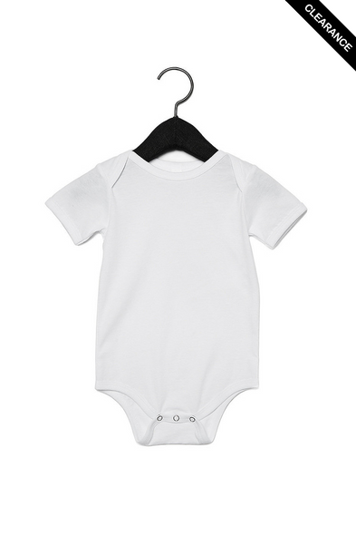 Clearance - BELLA + CANVAS 100B Infant Jersey One Piece | White