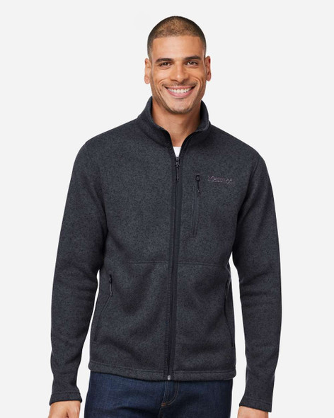 Marmot M16223 Men's Drop Line Fleece Jacket | Black Heather Marmot M16223 Men's Drop Line Fleece Jacket | Black Heather