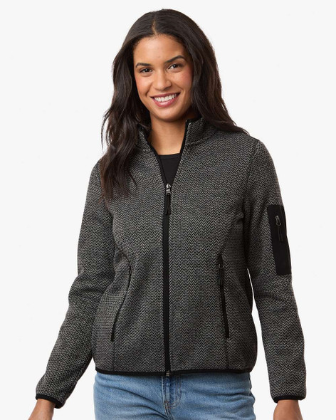 North End NE730W Women's Jasper Full-Zip Fleece Jacket | Black/ Grey North End NE730W Women's Jasper Full-Zip Fleece Jacket | Black/ Grey