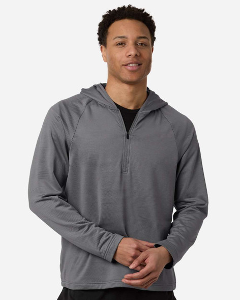 Team 365 TT200 Men's Qualify Quarter-Zip Hooded Pullover| Sport Graphite