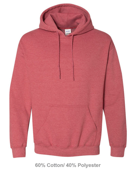 Gildan G 185 Adult Heavy Blend™ 8 oz., 50/50 Hooded Sweatshirt | Heather Sport Scarlet Red