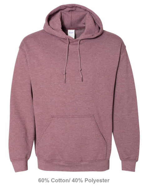 Gildan G 185 Adult Heavy Blend™ 8 oz., 50/50 Hooded Sweatshirt | Heather Sport Dark Maroon