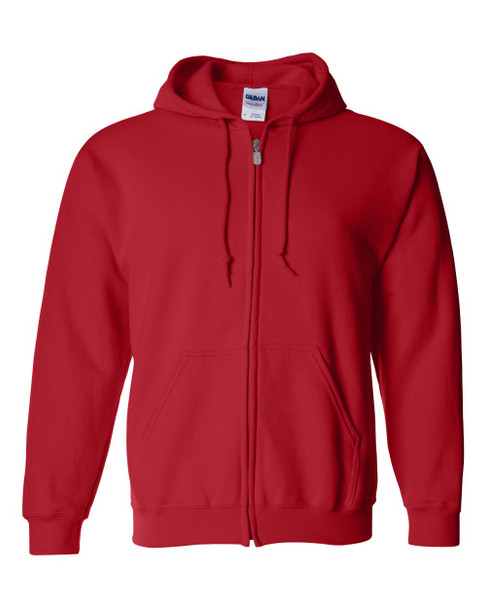 Gildan G186 Heavy Blend™ 8 oz., 50/50 Full-Zip Hooded Sweatshirt | Red