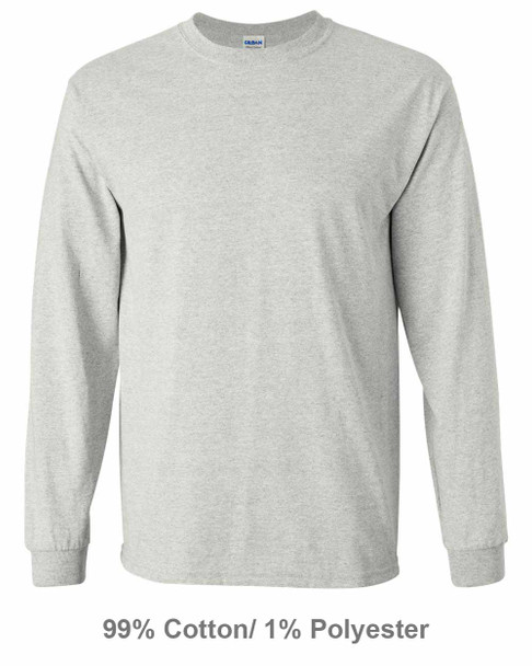 Gildan G240 Ultra Cotton® 6 oz. Long-Sleeve T-Shirt | Ash Grey