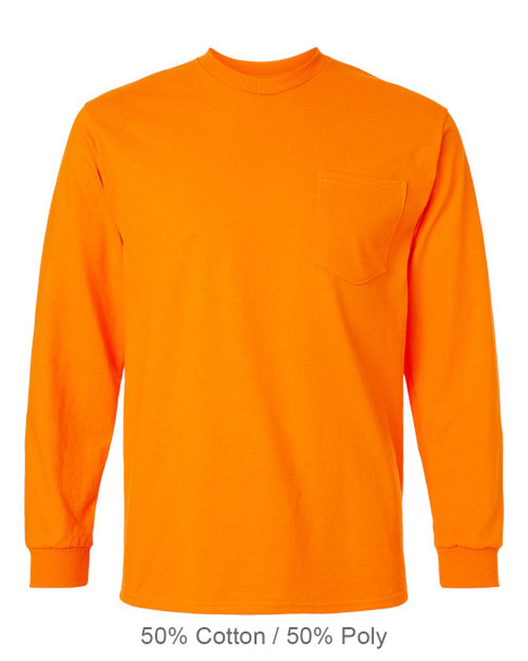 Gildan 2410 Ultra Cotton Long Sleeve Pocket T-Shirt - BlankClothing.ca