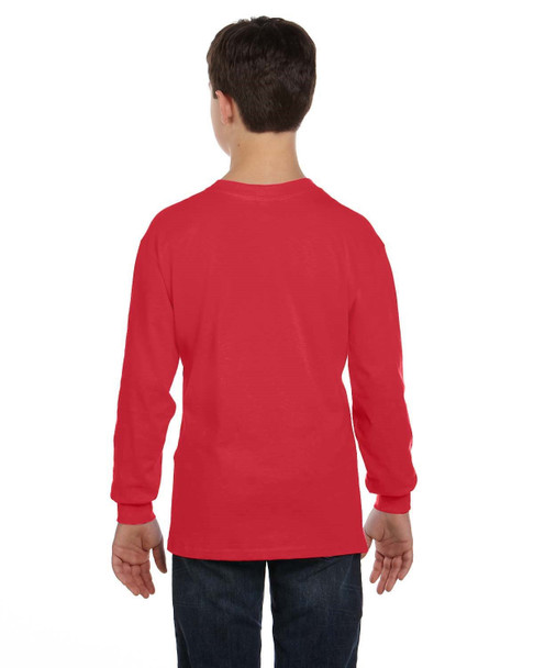 Gildan G540B Youth Heavy Cotton Long Sleeve T-Shirt | Red