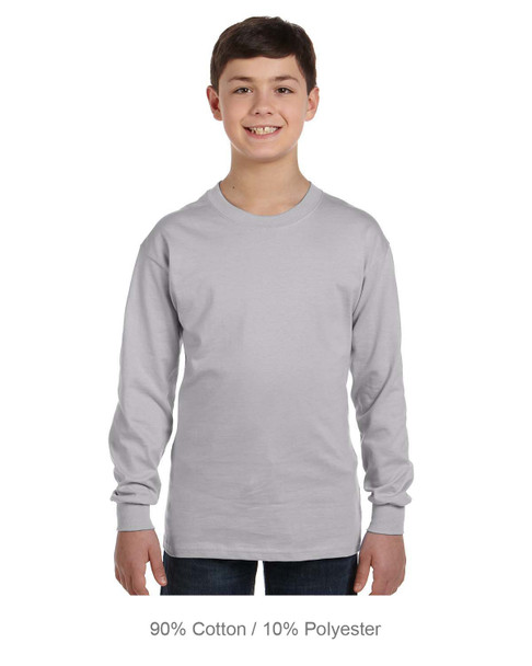 Gildan G540B Youth Heavy Cotton Long Sleeve T-Shirt | Sport Grey