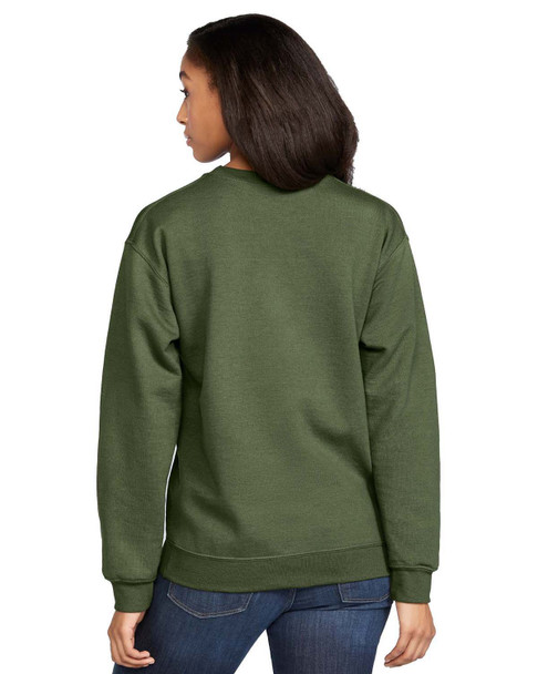 Gildan SF000 Adult Softstyle® Fleece Crew Sweatshirt | Military Green