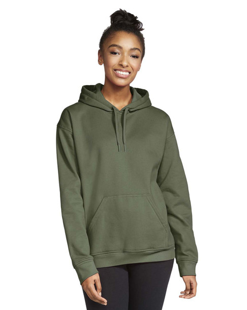Gildan SF500 Adult Softstyle® Fleece Pullover Hooded Sweatshirt | Military Green