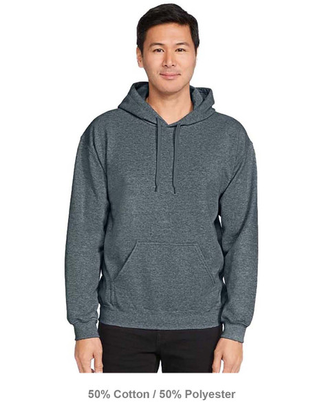 Gildan SF500 Adult Softstyle® Fleece Pullover Hooded Sweatshirt | Dark Heather