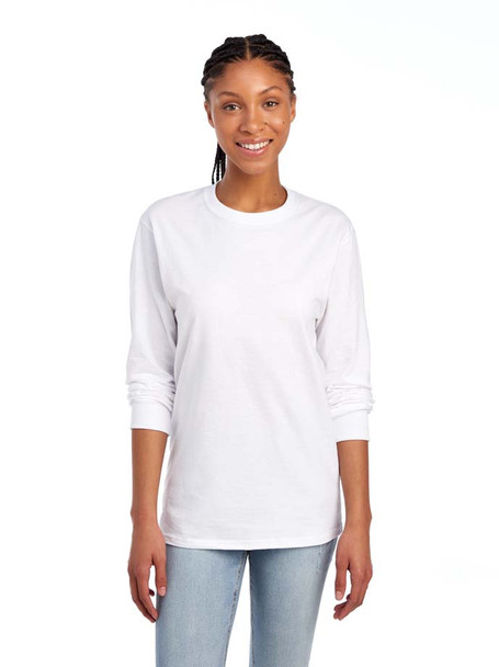 Fruit of the Loom 4930 100% Heavy Cotton™ Long-Sleeve T-Shirt | White