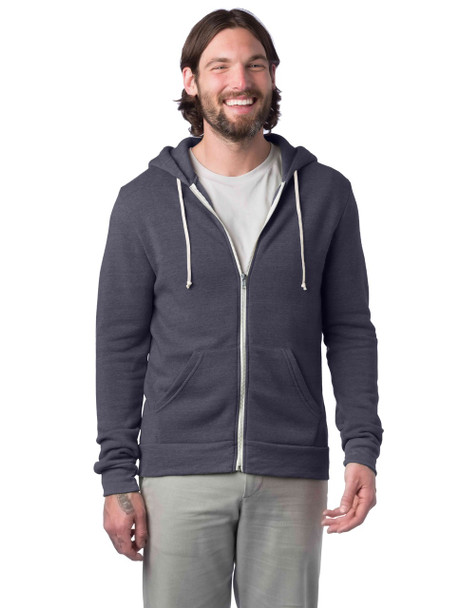 Alternative Apparel AA9590 Unisex Rocky Eco-Fleece Zip Hoodie | Eco True Navy