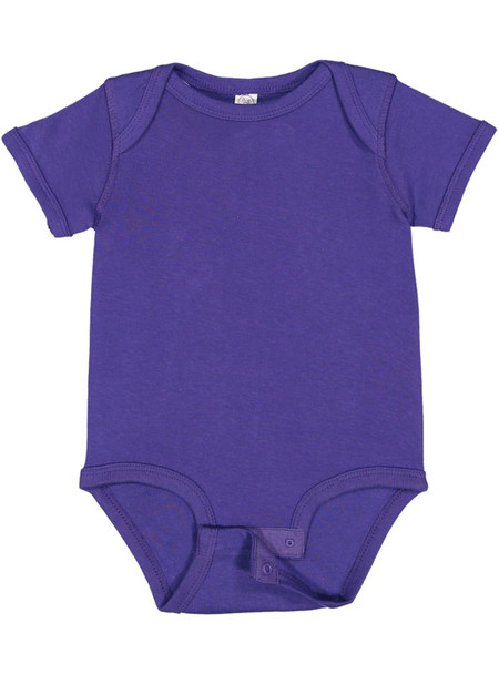 Rabbit Skins 4400 Infant Baby Rib Lap Shoulder Onesie | Purple