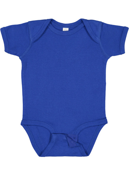 Rabbit Skins 4400 Infant Baby Rib Lap Shoulder Onesie | Royal