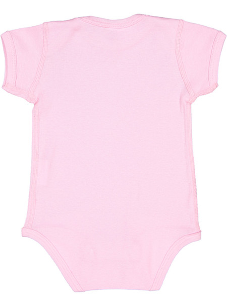 Rabbit Skins 4400 Infant Baby Rib Lap Shoulder Onesie | Pink