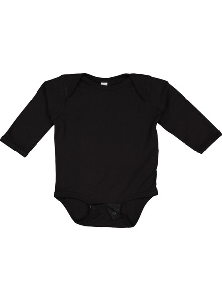 Rabbit Skins 4411 Infant Long-Sleeve Baby Rib Bodysuit| Black