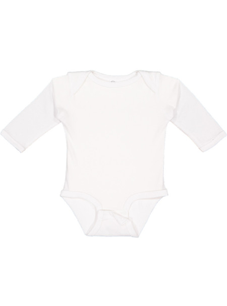 Rabbit Skins 4411 Infant Long-Sleeve Baby Rib Bodysuit| White