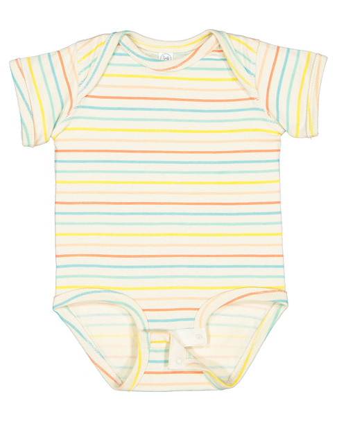 Rabbit Skins 4424 Infant Fine Jersey Bodysuit Onesie | Sunkissed Stripe