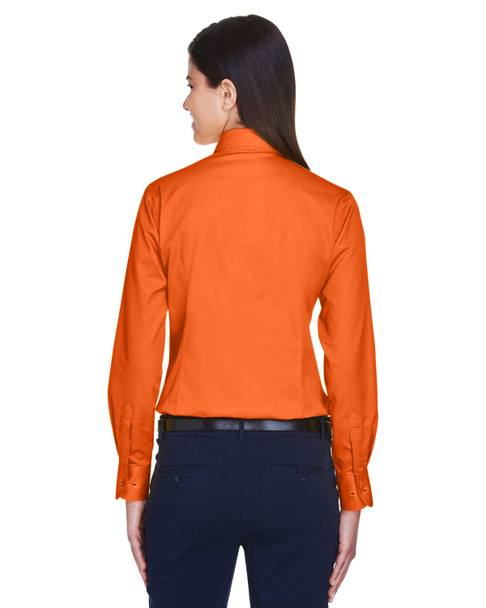 Harriton M500W Easy Blend Long-Sleeve  Shirt Twill Shirt with Stain-Release | Team Orange