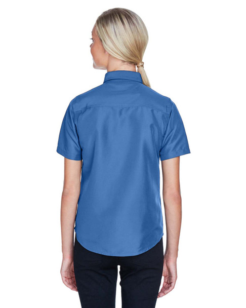 Harriton M580W Ladies' Key West Short-Sleeve Performance Staff Shirt | Pool Blue