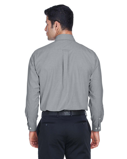 Harriton M600 Long Sleeve Oxford Shirt with Stain-Release | Oxford Grey