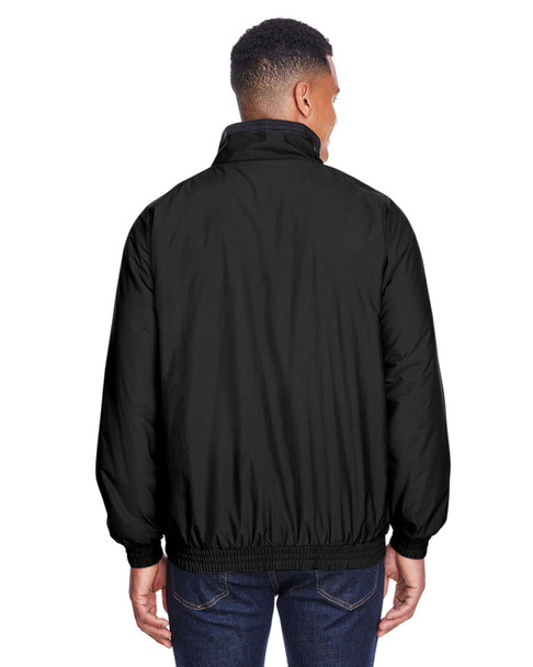 Harriton M740 Fleece Lined Nylon Jacket | Black/ Black