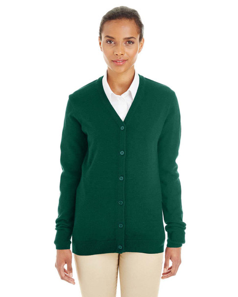 Harriton M425W Ladies' Ladies' Pilbloc™ V-Neck Button Cardigan Sweater | Hunter