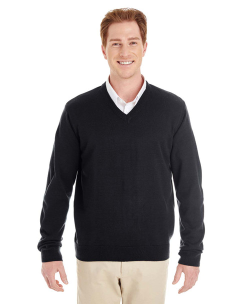 Harriton M420  Men's Pilbloc™ V-Neck Sweater | Black