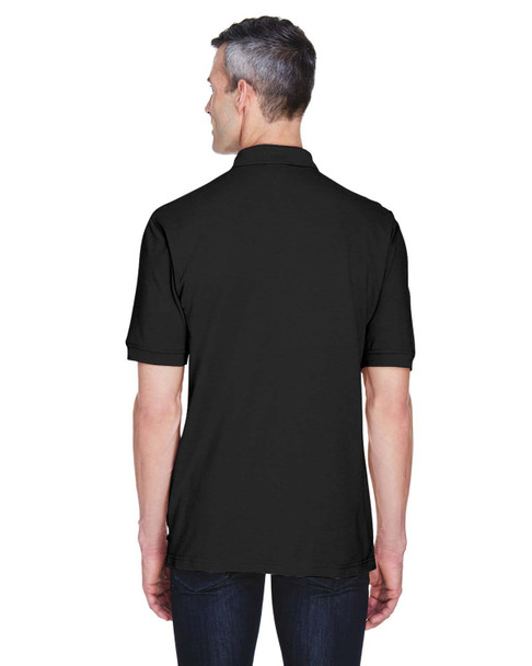 Harriton M265P Easy Blend Polo Shirt with Pocket | Black