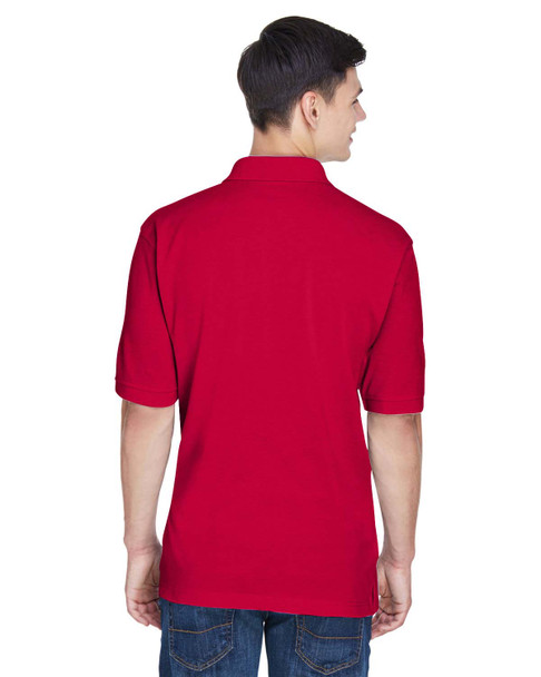 Harriton M265 Men's Easy Blend Polo Shirt | Red