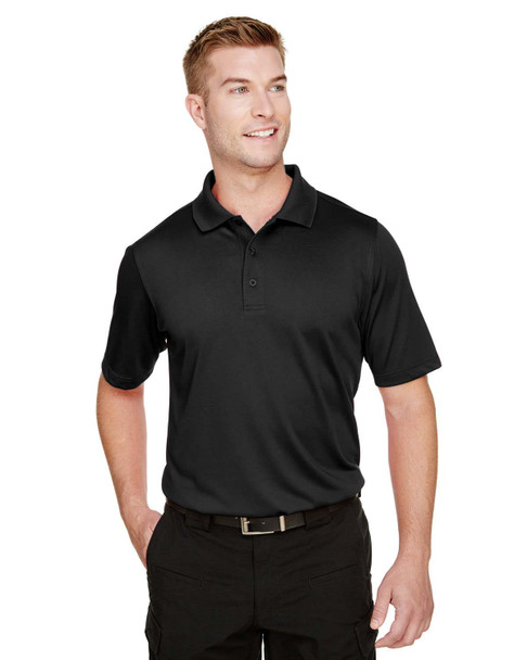 Harriton M348 Men's Advantage Snag Protection Plus IL Polo Shirt | Black