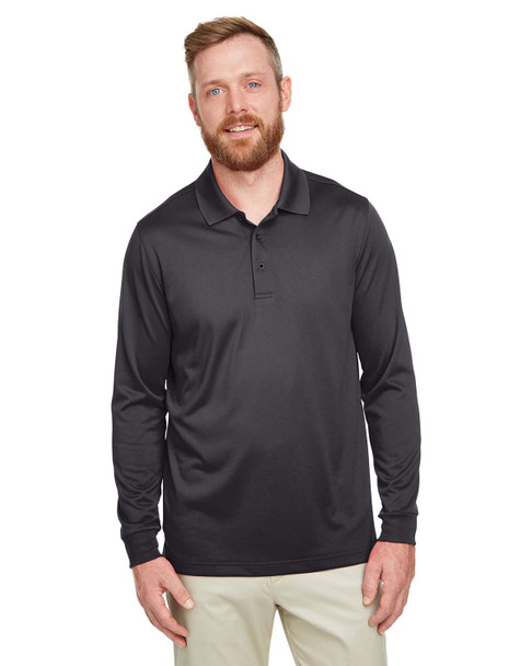 Harriton M348LT Men's Tall Advantage Long Sleeve Snag Protection Plus IL Polo | Dark Charcoal