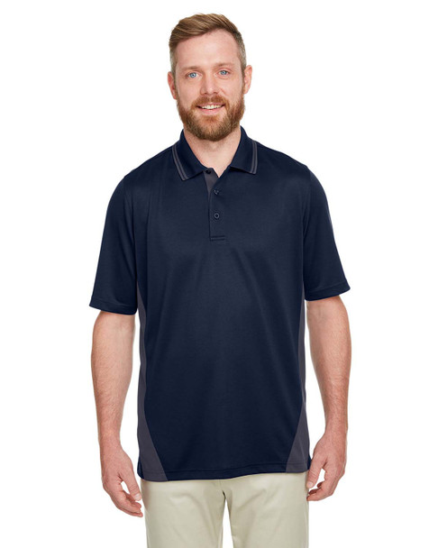 Harriton M386 Men's Flash Snag Protection Plus IL Colorblock Polo | Dark Navy/ Dark Charcoal