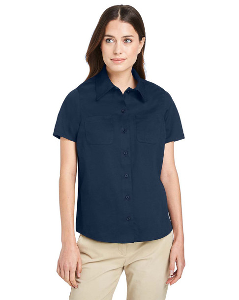 Harriton M585W Ladies' Advantage IL Short-Sleeve Work Shirt | Dark Navy
