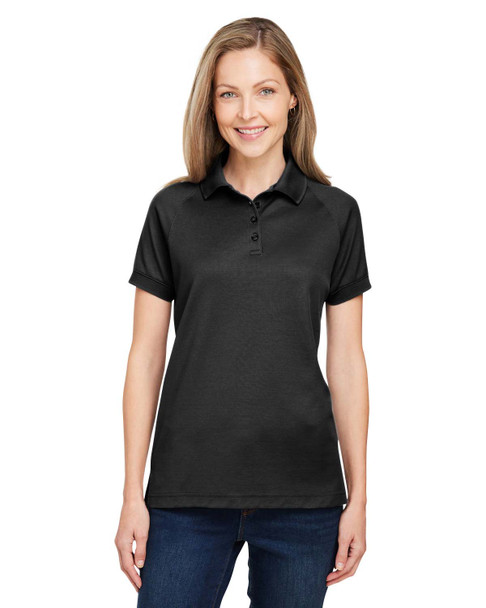 Harriton M208W Ladies' Charge Snag and Soil Protect Polo | Black
