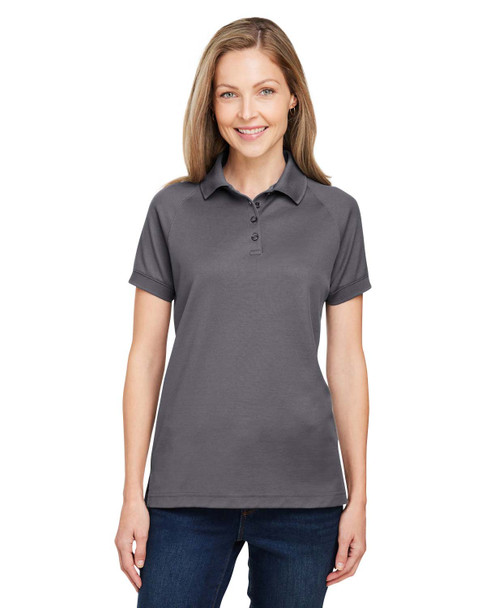 Harriton M208W Ladies' Charge Snag and Soil Protect Polo | Dark Charcoal