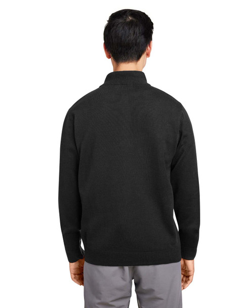 Harriton M421 Unisex Pilbloc™ Quarter-Zip Sweater | Black