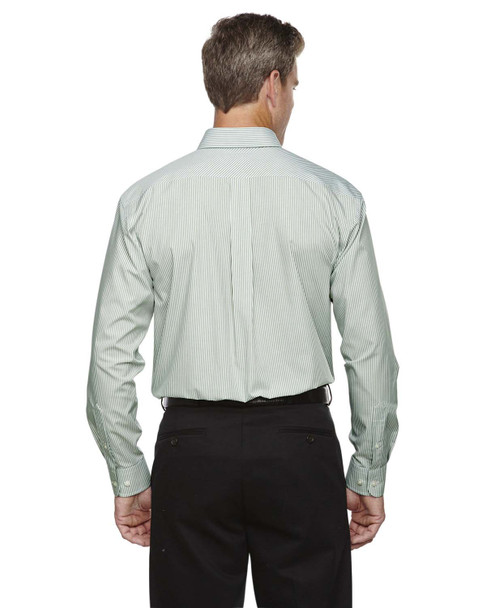Devon & Jones D645 Crown Collection Banker Stripe Button Up Shirt | Dill