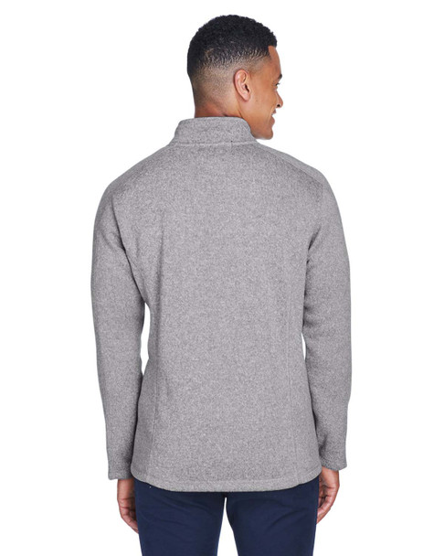 Devon & Jones DG793 Men's Bristol Full-Zip Sweater Fleece Jacket | Grey Heather
